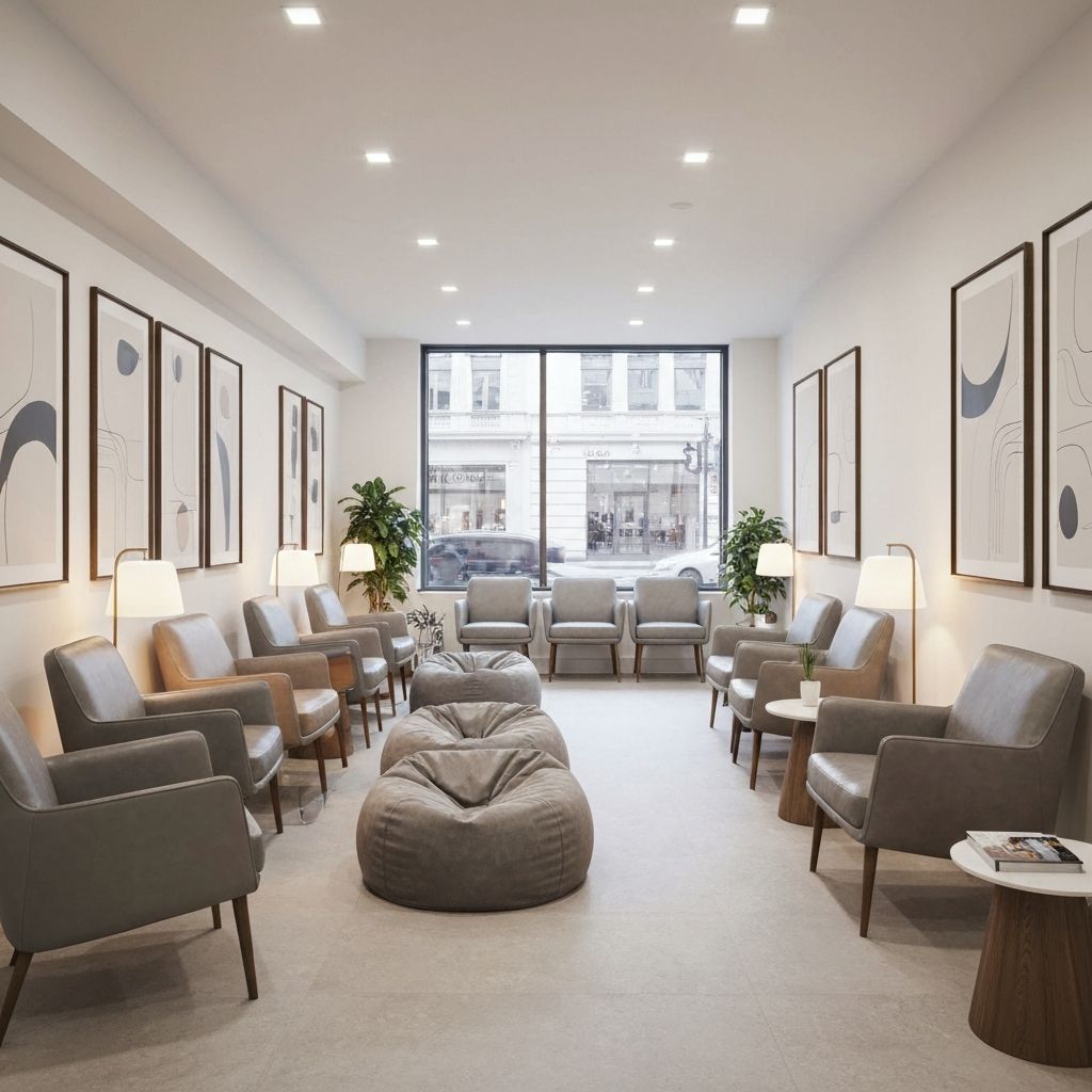 Eye care team assisting patient